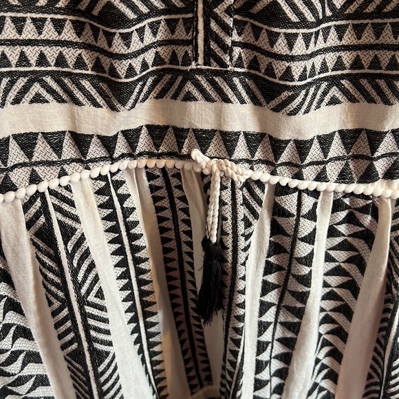 Black and white jacquard summer dress - Picture 3 of 3